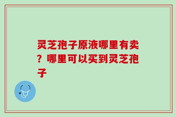 灵芝孢子原液哪里有卖？哪里可以买到灵芝孢子