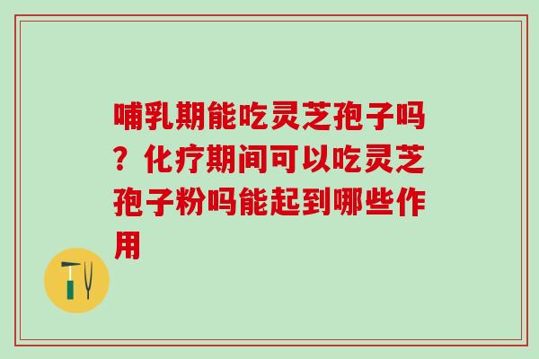 哺乳期能吃灵芝孢子吗?期间可以吃灵芝孢子粉吗能起到哪些作用 哺乳期能吃灵芝孢子吗?期间可以吃灵芝孢子粉吗能起到哪些作用