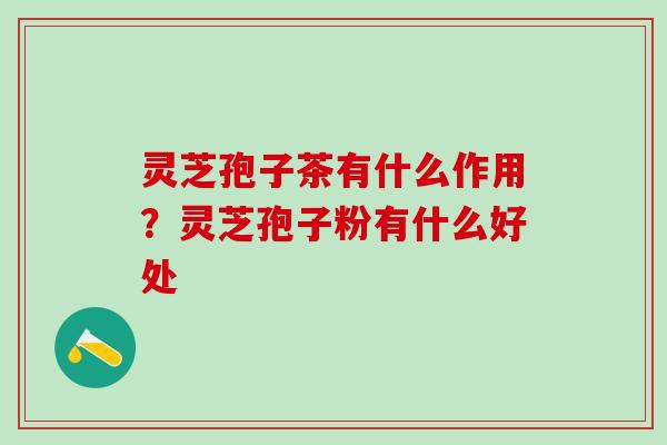 灵芝孢子茶有什么作用？灵芝孢子粉有什么好处