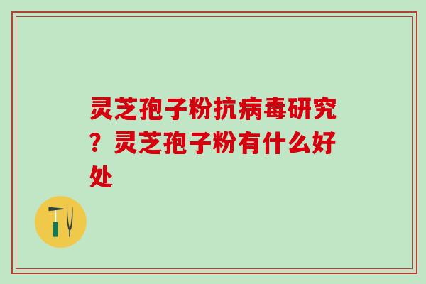 灵芝孢子粉抗病毒研究？灵芝孢子粉有什么好处