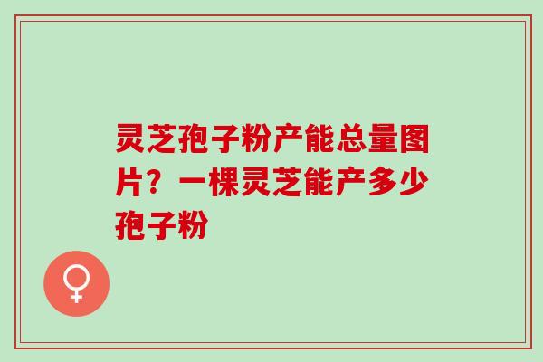 灵芝孢子粉产能总量图片？一棵灵芝能产多少孢子粉
