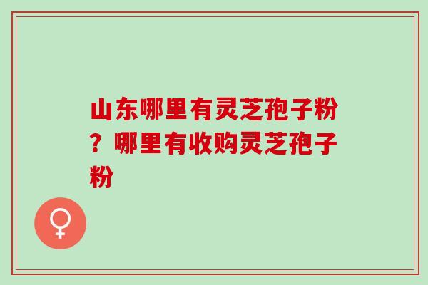 山东哪里有灵芝孢子粉？哪里有收购灵芝孢子粉