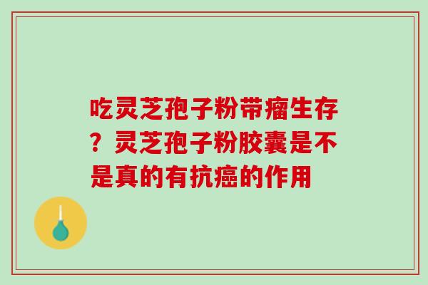 吃灵芝孢子粉带瘤生存？灵芝孢子粉胶囊是不是真的有抗癌的作用