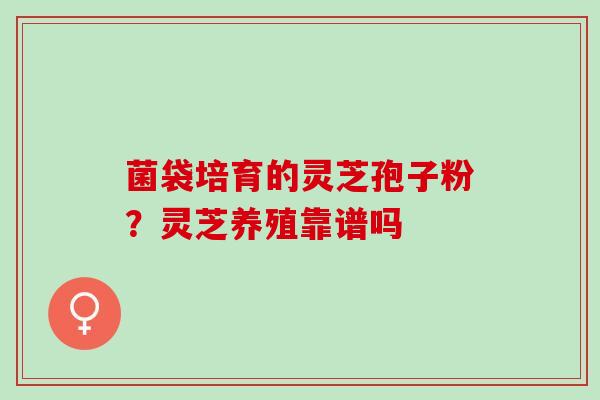 菌袋培育的灵芝孢子粉？灵芝养殖靠谱吗