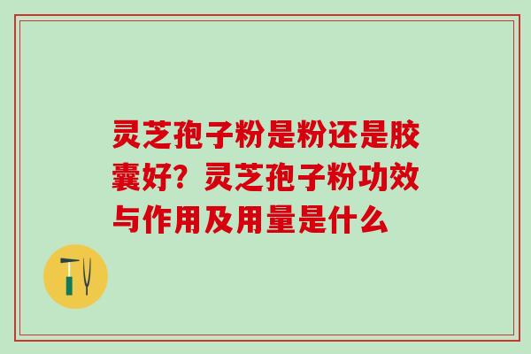 灵芝孢子粉是粉还是胶囊好？灵芝孢子粉功效与作用及用量是什么