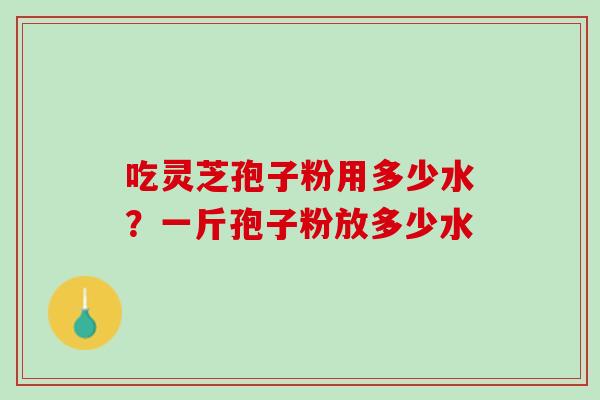 吃灵芝孢子粉用多少水？一斤孢子粉放多少水