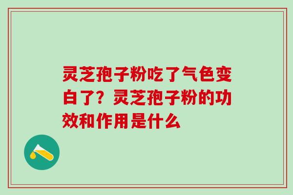 灵芝孢子粉吃了气色变白了?灵芝孢子粉的功效和作用是什么 灵芝孢子粉吃了气色变白了?灵芝孢子粉的功效和作用是什么