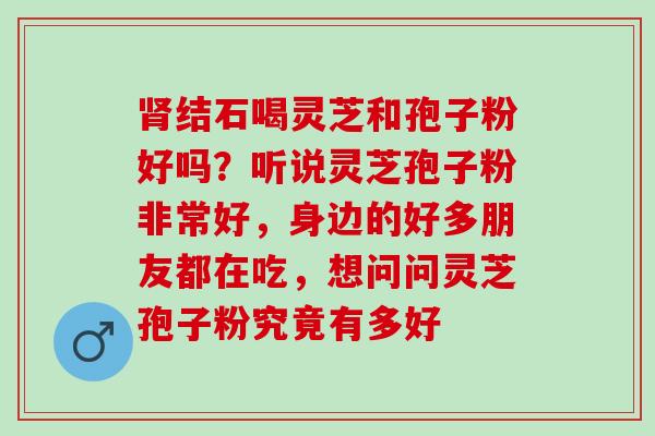 肾结石喝灵芝和孢子粉好吗？听说灵芝孢子粉非常好，身边的好多朋友都在吃，想问问灵芝孢子粉究竟有多好