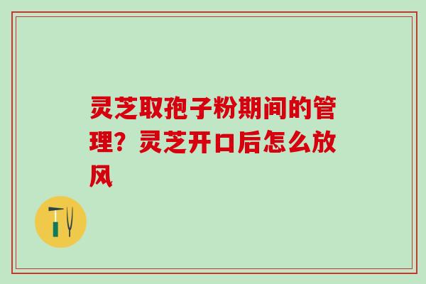 灵芝取孢子粉期间的管理?灵芝开口后怎么放风 灵芝取孢子粉期间的管理?灵芝开口后怎么放风