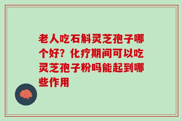 老人吃石斛灵芝孢子哪个好?期间可以吃灵芝孢子粉吗能起到哪些作用 老人吃石斛灵芝孢子哪个好?期间可以吃灵芝孢子粉吗能起到哪些作用