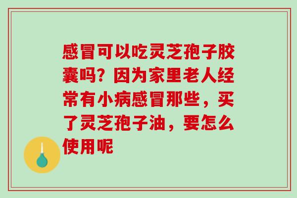 可以吃灵芝孢子胶囊吗?因为家里老人经常有小那些,买了灵芝孢子油,要怎么使用呢 可以吃灵芝孢子胶囊吗?因为家里老人经常有小那些,买了灵芝孢子油,要怎么使用呢