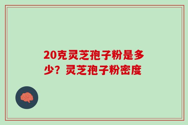 20克灵芝孢子粉是多少？灵芝孢子粉密度