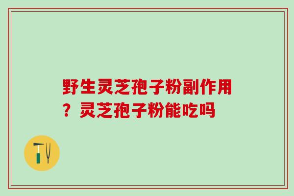 野生灵芝孢子粉副作用？灵芝孢子粉能吃吗