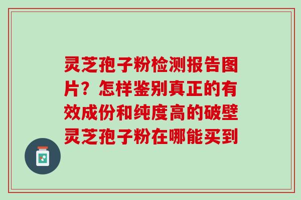 灵芝孢子粉检测报告图片？怎样鉴别真正的有效成份和纯度高的破壁灵芝孢子粉在哪能买到