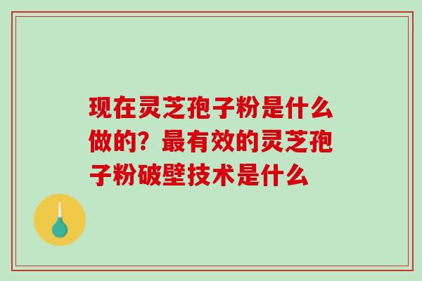 现在灵芝孢子粉是什么做的?有效的灵芝孢子粉破壁技术是什么 现在灵芝孢子粉是什么做的?有效的灵芝孢子粉破壁技术是什么