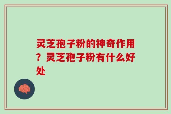 灵芝孢子粉的神奇作用？灵芝孢子粉有什么好处