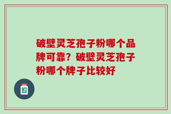 破壁灵芝孢子粉哪个品牌可靠？破壁灵芝孢子粉哪个牌子比较好
