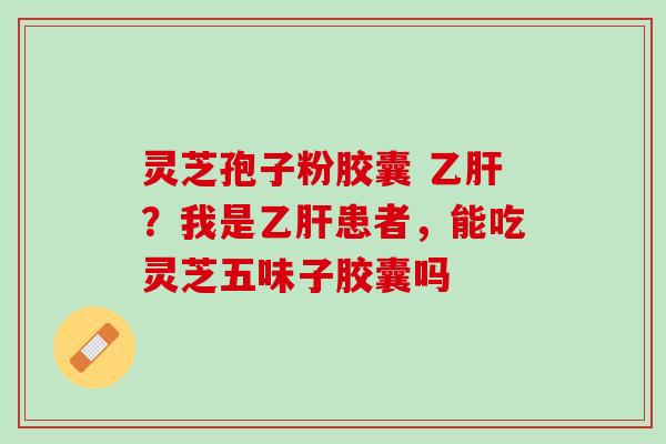 灵芝孢子粉胶囊 乙肝？我是乙肝患者，能吃灵芝五味子胶囊吗