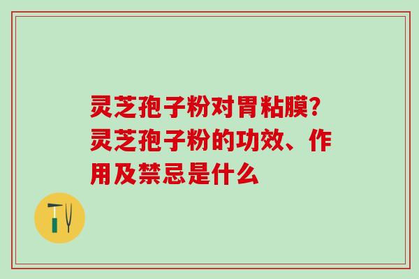 灵芝孢子粉对胃粘膜？灵芝孢子粉的功效、作用及禁忌是什么
