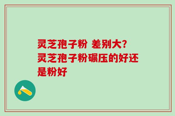 灵芝孢子粉 差别大?灵芝孢子粉碾压的好还是粉好 灵芝孢子粉 差别大?灵芝孢子粉碾压的好还是粉好