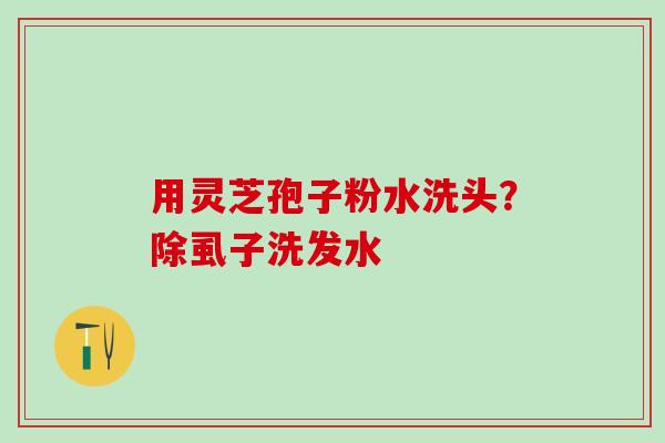 用灵芝孢子粉水洗头?除虱子洗发水 用灵芝孢子粉水洗头?除虱子洗发水
