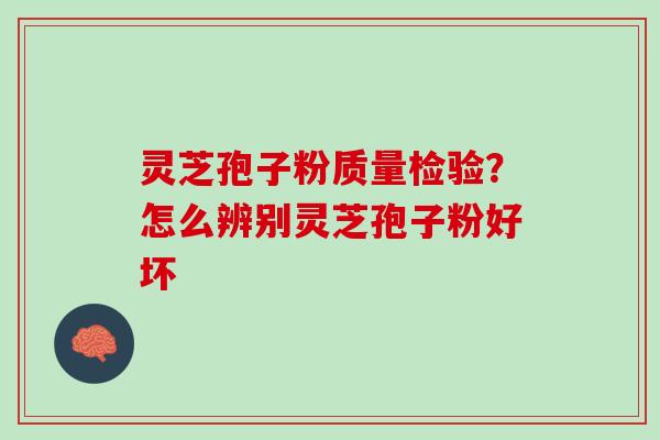 灵芝孢子粉质量检验？怎么辨别灵芝孢子粉好坏