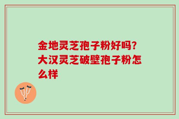 金地灵芝孢子粉好吗？大汉灵芝破壁孢子粉怎么样