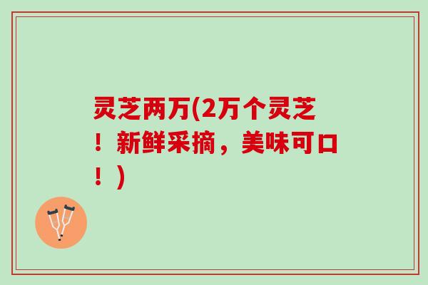 灵芝两万(2万个灵芝!新鲜采摘,美味可口!) 灵芝两万(2万个灵芝!新鲜采摘,美味可口!)