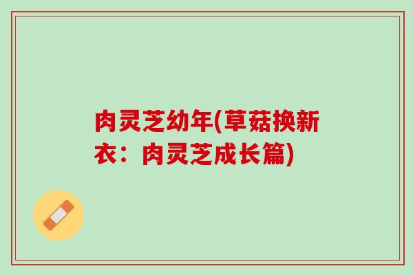 肉灵芝幼年(草菇换新衣：肉灵芝成长篇)