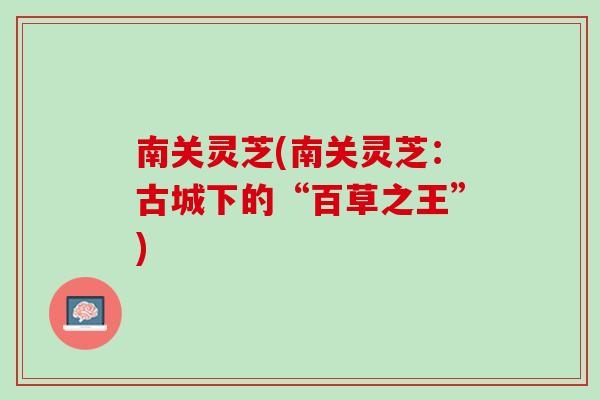 南关灵芝(南关灵芝：古城下的“百草之王”)