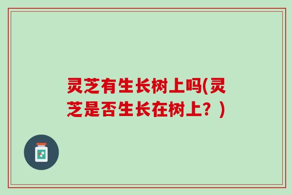 灵芝有生长树上吗(灵芝是否生长在树上?) 灵芝有生长树上吗(灵芝是否生长在树上?)