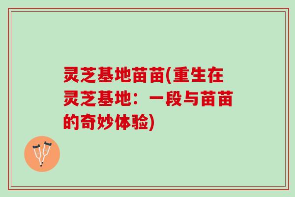 灵芝基地苗苗(重生在灵芝基地：一段与苗苗的奇妙体验)