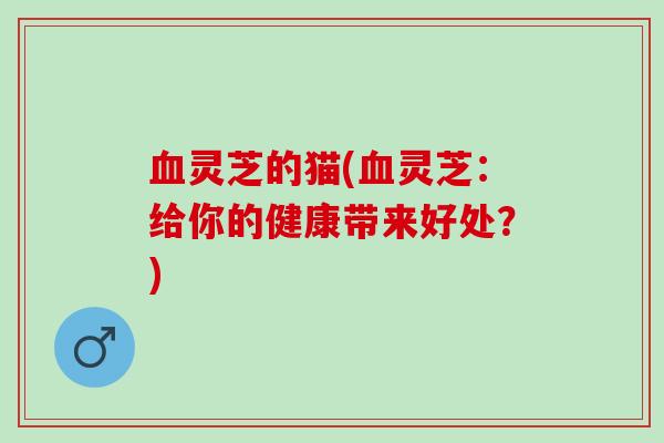 血灵芝的猫(血灵芝：给你的健康带来好处？)