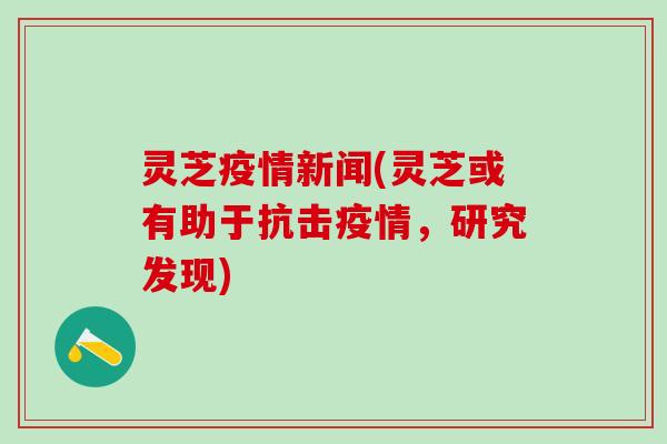 灵芝疫情新闻(灵芝或有助于抗击疫情,研究发现) 灵芝疫情新闻(灵芝或有助于抗击疫情,研究发现)