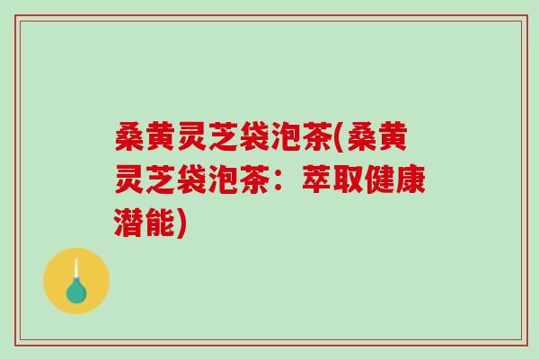桑黄灵芝袋泡茶(桑黄灵芝袋泡茶：萃取健康潜能)