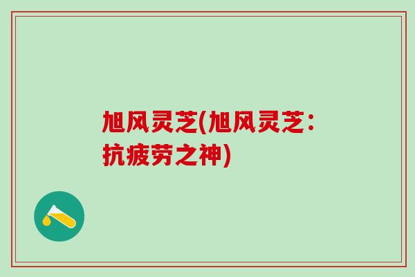 旭风灵芝(旭风灵芝：抗疲劳之神)