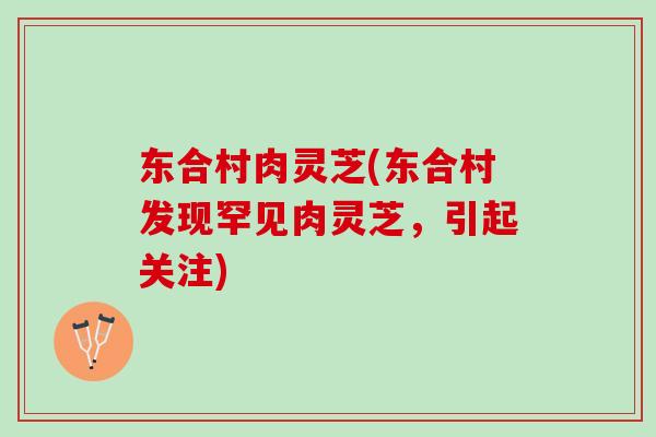 东合村肉灵芝(东合村发现罕见肉灵芝，引起关注)