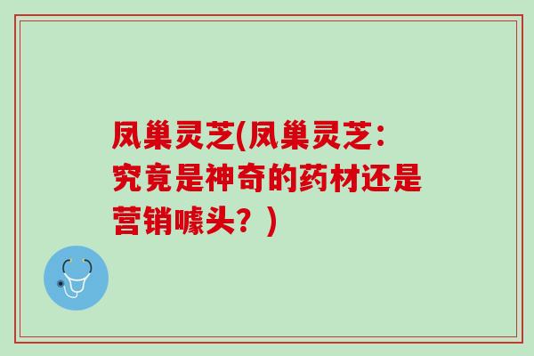 凤巢灵芝(凤巢灵芝：究竟是神奇的药材还是营销噱头？)