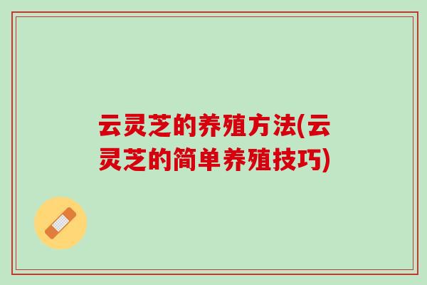云灵芝的养殖方法(云灵芝的简单养殖技巧)