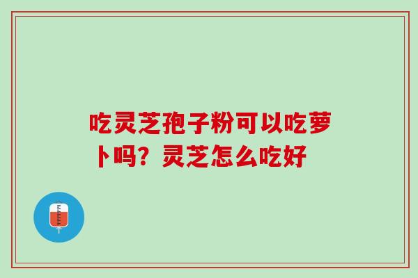 吃灵芝孢子粉可以吃萝卜吗？灵芝怎么吃好