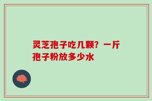 灵芝孢子吃几颗？一斤孢子粉放多少水
