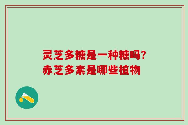 灵芝多糖是一种糖吗？赤芝多素是哪些植物