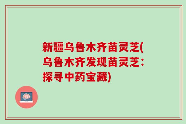 新疆乌鲁木齐苗灵芝(乌鲁木齐发现苗灵芝：探寻中药宝藏)