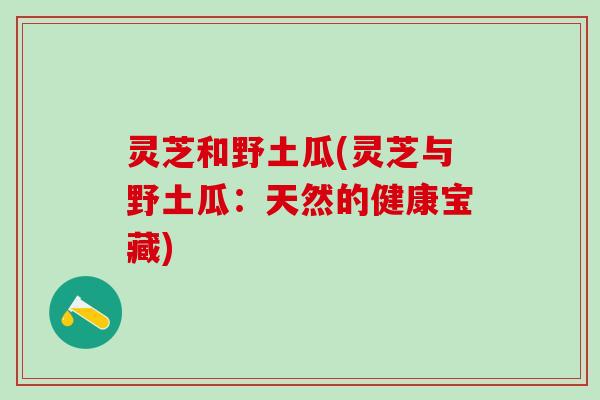 灵芝和野土瓜(灵芝与野土瓜：天然的健康宝藏)