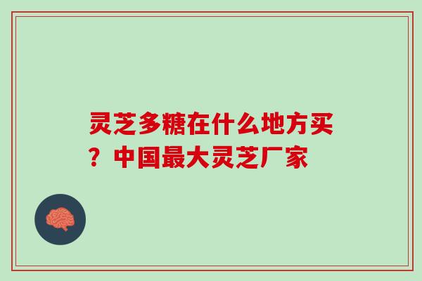 灵芝多糖在什么地方买？中国大灵芝厂家
