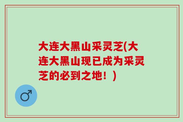 大连大黑山采灵芝(大连大黑山现已成为采灵芝的必到之地！)