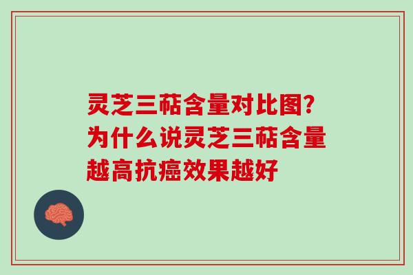 灵芝三萜含量对比图？为什么说灵芝三萜含量越高抗癌效果越好