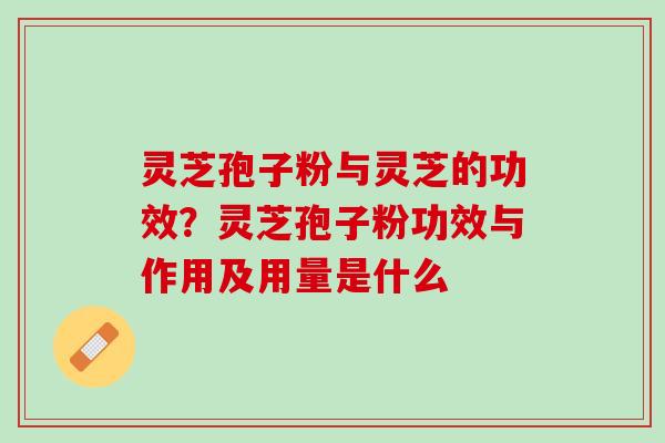 灵芝孢子粉与灵芝的功效？灵芝孢子粉功效与作用及用量是什么