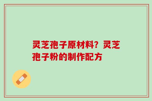 灵芝孢子原材料？灵芝孢子粉的制作配方
