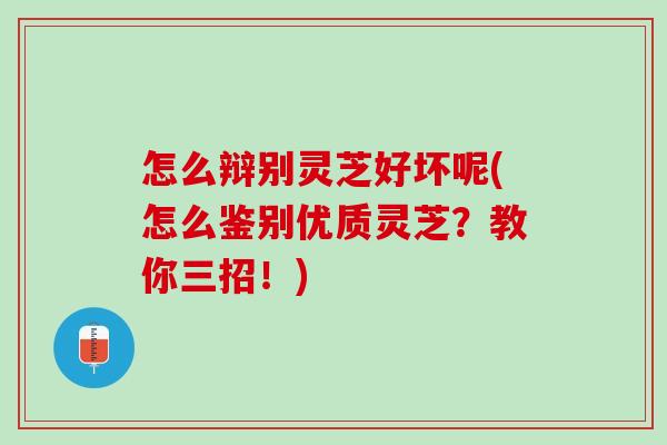 怎么辩别灵芝好坏呢(怎么鉴别优质灵芝？教你三招！)